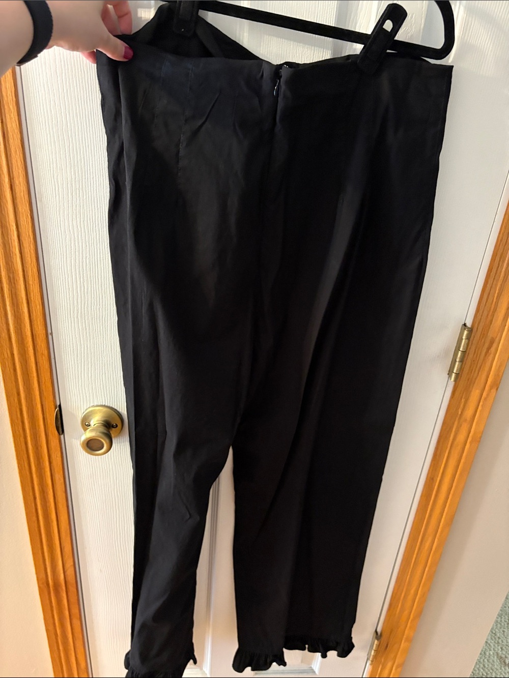 Maeve Black Wide-Leg Sweatpants with Ruffle Hem - Picture 8 of 8